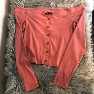 abercrombie and fitch off shoulder long sleeve top size extra large XL